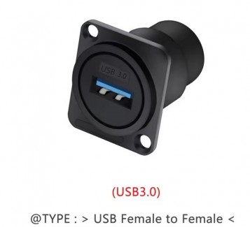Фото4 B1007 Прохідний адаптер USB 2.0/3.0, гніздо-гніздо, посадка D-типу, корпус із цинкового сплаву, чорн