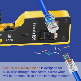 Фото10 Інструмент для прохідних конекторів Crimper RJ45/12 pass through  8p-6p Ethernet Cat6/6A Cat5 Cat5e 