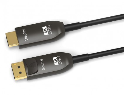 Фото5 DP2HDMI-FO-4K... - Цифровой оптический кабель DisplayPort штекер - HDMI штекер, разрешение 4K UltraH