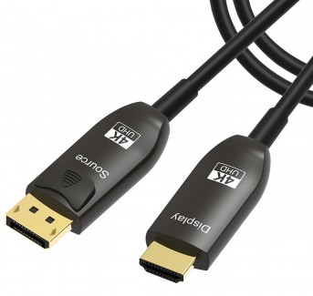Фото3 DP2HDMI-FO-4K... - Цифровой оптический кабель DisplayPort штекер - HDMI штекер, разрешение 4K UltraH