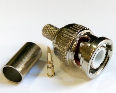 Фото1 B-002 - Коаксиальный BNC разъём, штекер на кабель RG59, под обжим