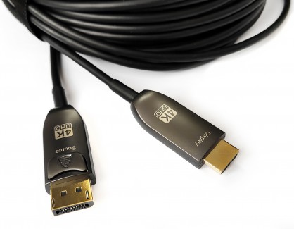Фото8 DP2HDMI-FO-4K... - Цифровой оптический кабель DisplayPort штекер - HDMI штекер, разрешение 4K UltraH
