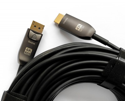 Фото2 DP2HDMI-FO-4K... - Цифровой оптический кабель DisplayPort штекер - HDMI штекер, разрешение 4K UltraH