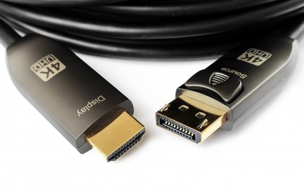 Фото1 DP2HDMI-FO-4K... - Цифровой оптический кабель DisplayPort штекер - HDMI штекер, разрешение 4K UltraH