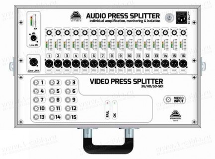 Фото1 PTR2832 Комбинированный пресс-сплиттер линейного аудиосигнала с регулировкой и контролем уровня кажд