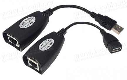 Фото1 HIT-USB2.0-50 Компактный удлинитель линии USB 2.0 по витой паре кат.5e/6 на 50 м