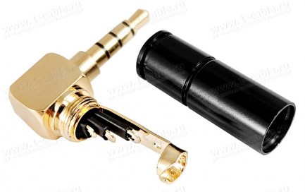 Фото3 Разъём mini Jack 3.5, кабельный, 4 контакта, угловой штекер, удлиненная разъемная часть для мобильны