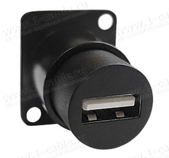 Фото2 FCD-USB2AA-B Адаптер USB, тип A панельный гнездо - гнездо версия 2.0 контактов- 4 корпус- цинк литой