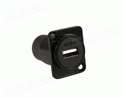 Фото3 FCD-USB2AA-B Адаптер USB, тип A панельный гнездо - гнездо версия 2.0 контактов- 4 корпус- цинк литой