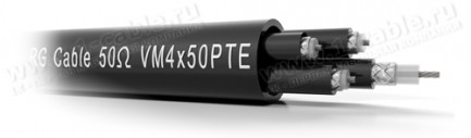 Фото1 VM4x50PTE - Мультикор для видеосигналов группы RG58C/U x 4, для внутренней и наружной прокладки, 50 