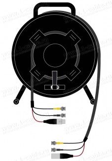 Фото1 1K-V2/A1SK-0.0 3-кан. аудио-видео кабельная система на катушке, коса (2х BNC SDI штекер, 1x XLR3 гне