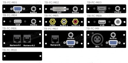 Фото1 TB-FC-M.. - Адаптер проходной для настольных коммутационных люков TB-FC-SM2 и TB-FC-SM3