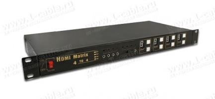 Фото1 HIT-HDMI-X444 - Матричный видео коммутатор сигналов HDMI (версия 1.4) 4х4, серия RACK с ИК пультом у