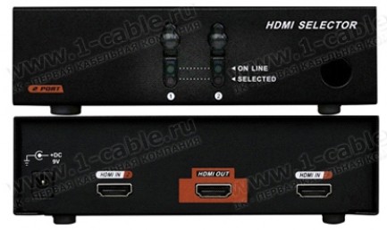 Фото2 HIT-HDMI-241PRO - Видео коммутатор сигналов HDMI (версия 1.3) 2х1 с ИК пультом управления