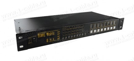 Фото1 HIT-HDMI-X848 - Матричный видео коммутатор сигналов HDMI (версия 1.4) 8х8, серия RACK с ИК пультом у