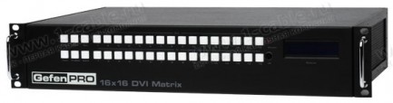 Фото1 GEF-DVI-16416-PB - Матричный видео коммутатор DVI-I 16х16 с панелью управления, ИК пультом управлени