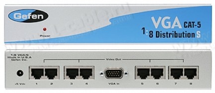 Фото1 EXT-VGA-CAT5-148S - Усилитель-распределитель 1:8 сигналов VGA или компонентных видеосигналов по вито