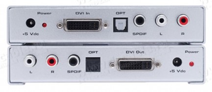 Фото2 EXT-DVI-AUDIO-CAT5 - Удлинитель линий DVI и аудио сигнала по двум кабелям витая пара (5 Cat) на 60 м