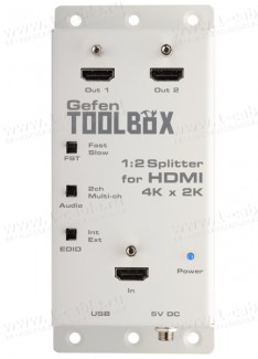 Фото1 GTB-HD4K2K-142-BLK - Усилитель-распределитель сигналов HDMI 1:2 с поддержкой 4K x 2K, 30 Гц и 1080p 
