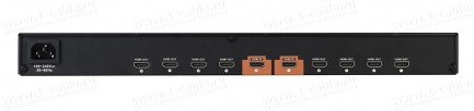Фото3 HIT-HDMI4K2К-248PRO - Распределитель сигналов HDMI 2:8 (4K2K), 2 входa > 8 выходов, встроенный блок 