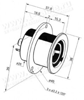 Фото2 DS 1051 A004-SMB75/M Адаптер триаксиальный, панельный, штекер-SMB штекер, 75 Ом, круглый фланец
