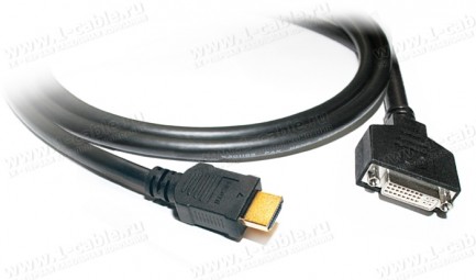 Фото1 HDMI-DVI-MF-0.. Цифровой кабель HDMI штекер > DVI гнездо, серия XL, для удаленных источников