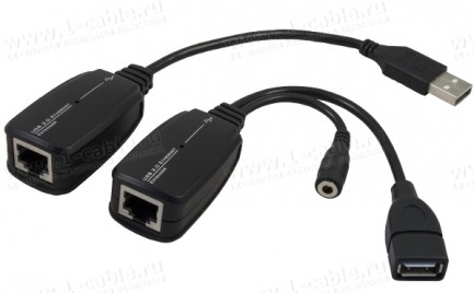 Фото1 HIT-USB2.0-60 - Компактный удлинитель высокоскоростных линий USB 2.0 по витой паре (Cat5E/Cat6) на 6