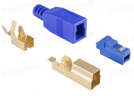 Фото2 AC-USB3B-MS-5.5 Разъем USB 3.0 кабельный, штекер, в корпусе, тип B