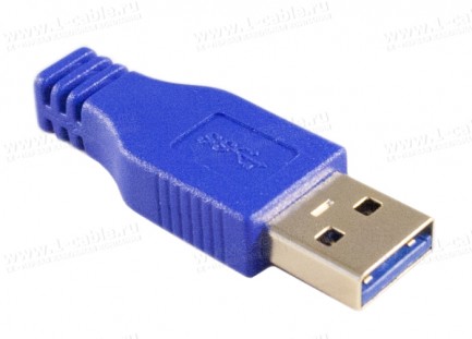 Фото1 AC-USB3A-MS-5.5 Разъем USB 3.0 кабельный, штекер, в корпусе, тип А