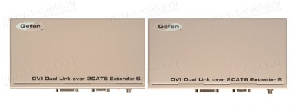 Фото1 EXT-DVI-2CAT6DL - Удлинитель линий DVI-D Dual Link и RS-232 по двум кабелям витая пара (6A Cat) на 6