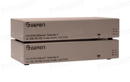 Фото1 EXT-DVIKA-HBT2 - Удлинитель DVI/HDMI, USB, RS-232 и двустороннего аудио по одному кабелю витая пара 