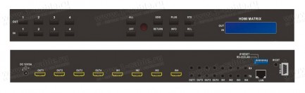 Фото2 HIT-HDMI4K2K-X.4. Матричный видео коммутатор сигналов HDMI (4K2K), управление RS-232, Ethernet и ИК