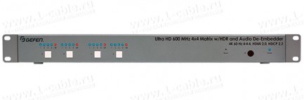 Фото1 EXT-UHD600A-44 Видео коммутатор сигналов HDMI2.0 4х4, с поддержкой 4K, HDCP 1.4 и 2.2, с выделением 