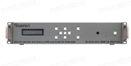 Фото2 EXT-UHD600A-88 Видео коммутатор сигналов HDMI2.0 8х8, с поддержкой 4K, HDCP 1.4 и 2.2, с выделением 