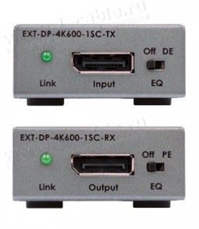 Фото3 EXT-DP-4K600-1SC Удлинитель сигналов DislpayPort 1.2 (2K4K) по оптоволокну до 200 м, полоса пропуска