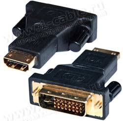 Адаптер проходной, DVI штекер > HDMI гнездо